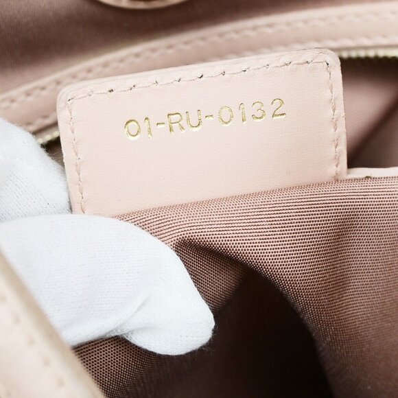 CHRISTIAN DIOR Panarea Cannage Shoulder Bag Coating Canvas Leather Pink 88YH016 - Picture 15 of 16